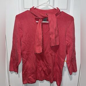 Designers Originals Sweater Top w/ Pearl Accents